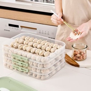 Boîte de rangement de cuisine empilable et réutilisable pour les boulettes et les raviolis, boîte de congélation pour l'organisation du réfrigérateur - Product Image 6
