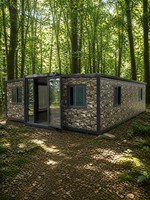 Maison conteneur préfabriquée extensible de 20 pieds, finition bois, petite maison moderne, cabane de jardin, unité de location vacances