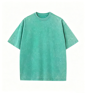 T-shirt Oversize 100% Coton Lavage Vintage Grande Taille Homme Personnalisable avec Votre Logo T-shirt Vierge Délavé à l'Acide OEM - Product Image 1