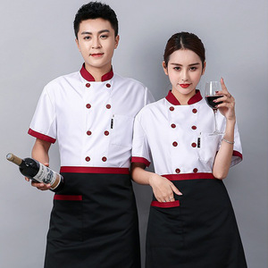 ชุดเชฟแขนสั้นสำหรับร้านอาหารโรงแรมเบเกอรี่ครัวชายหญิงระบายอากาศได้ดีสวมใส่ในฤดูร้อน M L XL 2XL 3XL 4XL 5XL - Product Image 1