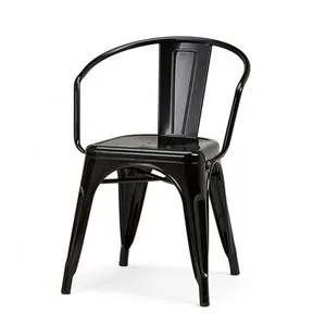 Campione gratuito sedia in metallo con seduta in legno di Design Vintage industriale industriale per ristorante