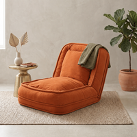 Canapé-lit moderne minimaliste compressible avec cadre métallique, inclinable, avec rangement, pliable, en tissu velours côtelé, pour petits espaces, hôtel