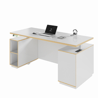Bureau debout ergonomique moderne en bois blanc pliable et automatique pour PDG, poste de travail exécutif durable, montage facile, pour bureau