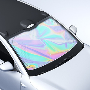 Pare-soleil pour pare-brise avant de voiture, en Polyester, pliable, motif géométrique, Protection contre la chaleur, pour l'intérieur de la voiture - Product Image 1