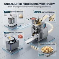 Équipement de production de raviolis pour restaurants commerciaux avec coupeur à bol, mélangeur à pâte et machine automatique de formage de raviolis