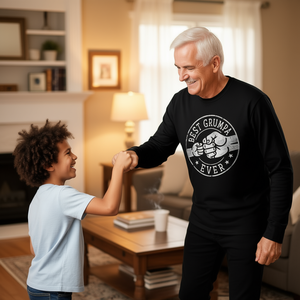 Maglietta a maniche lunghe con emblema a cerchio Best Grumpa Ever Fist Bump - Product Image 3