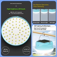 Lampe de camping solaire LED OTHC PT-MBD01, fabrication directe OEM/ODM, rechargeable, extérieure, d'urgence, ABS, étanche, multifonctionnelle