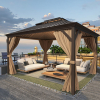 Youya Porte Coulissante 12*20 Gazebo Extérieur Étanche Jardin Pvc Pavilion Gazebo En Aluminium Hard Top Gazebo avec Double Toiture