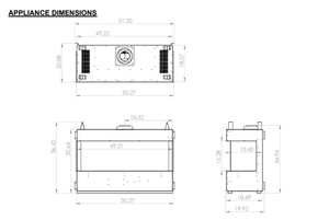 Cheminée au gaz à ventilation directe contemporaine GALAXY-48 de 50,2 pouces de large - Product Image 5