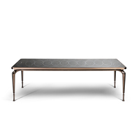 Table à manger moderne en marbre Ensemble de tables à manger rectangulaires de luxe en acier inoxydable or et argent Tables à manger italiennes de luxe