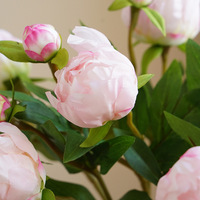 Pivoine artificielle faite à la main à deux têtes, décoration de mariage et d'intérieur, arrangement floral en soie pour ameublement doux