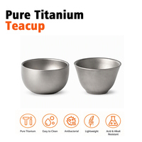 Reine Titan-Doppelwand-Teetasse, leicht, verbrühungssicher, kleine Gongfu-Teetasse für Camping und Zuhause