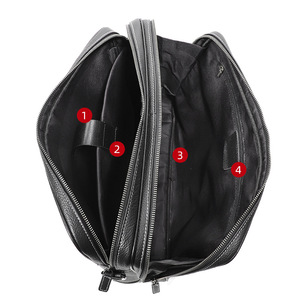 Sac à main pour <span class=keywords><strong>homme</strong></span> en <span class=keywords><strong>cuir</strong></span> véritable à double fermeture éclair, sac pour ordinateur portable de 14 pouces, grande capacité, sac de voyage d'affaires souple, sac à bandoulière en <span class=keywords><strong>cuir</strong></span> de vache - Product Image 5