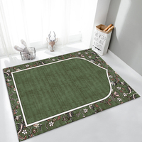 Tapis en molleton court à la maison transfrontalier feutre en molleton de cristal épais de couleur unie avec tapis antidérapant à franges douces