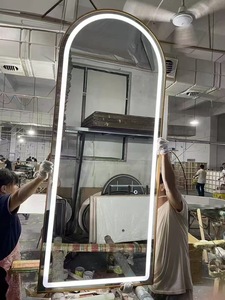 Modern Luxury All-in-One Ironing <b>Mirror</b> Station <b>Wall</b>-Mounted Barber Shop Hair Salon Floor <b>Mirror</b> with Internal Light - Product Image 6