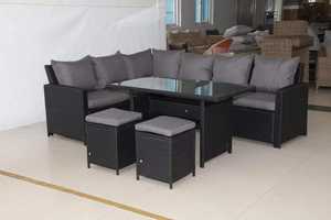 ชุดโซฟาหวายกลางแจ้ง,ชุดโซฟาแบบแบ่งส่วนหวายหรูหราเฟอร์นิเจอร์สวนชุดเฟอร์นิเจอร์กลางแจ้งยามว่าง - Product Image 6