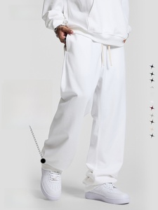 Nouveau pantalon de <span class=keywords><strong>sport</strong></span> décontracté ample pour homme, coupe droite, taille mi-haute, en molleton bouclette moyen 430g, style streetwear - Product Image 3