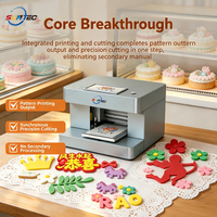 Impresora Comestible de Escritorio Compacta, Impresión y Corte Todo en Uno, Papel para Obleas, Lámina de Fondant, Pantalla Táctil PLC, Impresora de Imágenes para Pasteles DIY