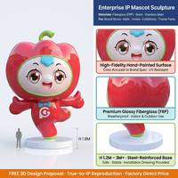 Sculpture de mascotte IP personnalisée en fibre de verre de grande taille |   Statue de personnage de marque haute fidélité pour hall d'entreprise |   Art sur mesure OEM/ODM