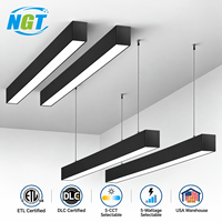 Luminaire linéaire LED 100W/80W/70W/60W/50W, lampe suspendue en forme de barre de 8 pieds, luminaire suspendu LED pour bureau, pour espaces modernes