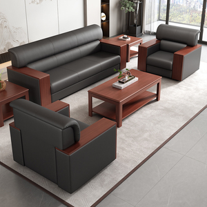 Ensemble de canapés de bureau modernes en cuir de luxe - Usage commercial, <span class=keywords><strong>salon</strong></span> et chambre, mobilier de qualité hospitalière - Product Image 1