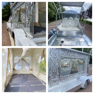 Charrette funéraire électrique blanche de style européen, design sculptural, pour chevaux, à vendre - Product Image 6