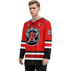 2025 Jersey de Hockey de poliéster transpirable personalizado para hombres mujeres jóvenes para práctica de Hockey sobre hielo UNIFORMES DE EQUIPO de entrenamiento deportivo - Product Image 5