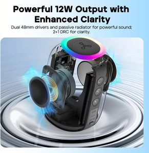 Tribit Ngoài Trời Loa Không Dây Stormbox Mini + 12W Loa Di Động 360 ° Surround Âm Thanh IPX7 Không Thấm Nước Đèn LED 12H Thời Gian Chơi - Product Image 4