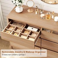 Commode à 6 tiroirs en chêne avec éclairage LED, poignées dissimulées et tiroirs profonds |   Meuble de rangement moderne à poser au sol pour chambre, salon, entrée, couloir