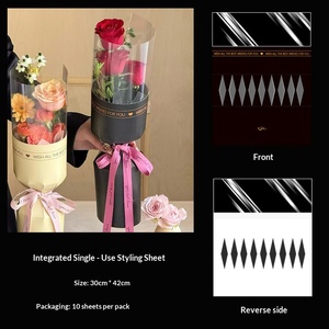 Papel de Envolver para Ramos de Flores Pequeños, con Ventana Transparente, Recubrimiento de PE, Estilo Pulpa Virgen, para Claveles y Rosas, para el Día de la Madre - Product Image 6
