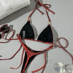 Nuevo Diseño Personalizado, Micro Bikini para Mujer, Bikini de Corte Alto con Tiras, Traje de Baño - Product Image 4