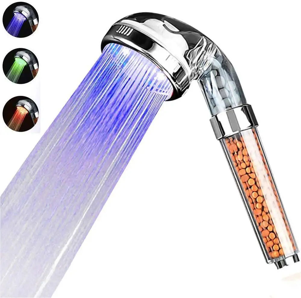 Hochdruck Wasser Saving Negative Ionen Filter led massage dusche kopf