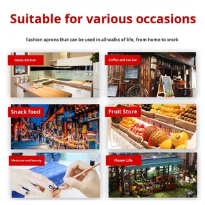 Delantales de Lona Personalizables Estilo Coreano, Ecológicos y Duraderos para Cafeterías y Pastelerías - Product Image 6