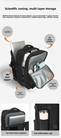 Sac à dos de voyage imperméable avec séparation humide/sec, grande capacité, compartiment pour ordinateur portable et chaussures, idéal pour les affaires et les activités de plein air