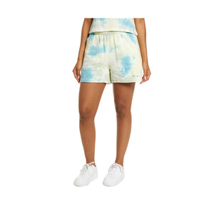 Shorts Deportivos Cortos Champion Tie Dye para Mujer, Color: Azul Nubes Amarillas |   100% Auténtico - Product Image 1
