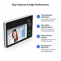 Dispositif de reconnaissance faciale Easco personnalisé à interface ouverte de 5 pouces avec connectivité Ethernet et Wi-Fi pour la gestion d'usine