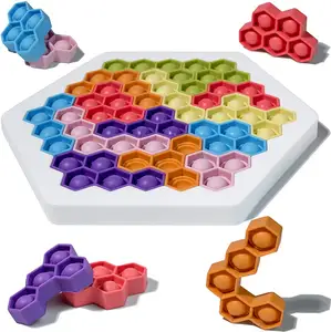 Puzzle Hexagon Zappeln Spiel Spielzeug Push Bubble Hex Puzzle Montessori Pädagogische IQ STEM Spiele Stress abbau Spielzeug für Kinder