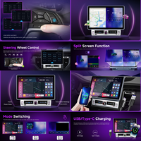 Podofo Layar HD 11,5 inci yang Dapat Diputar, Tombol Piano Tunggal, Radio Mobil Double Din 4+64G, Wireless Carplay/Android Auto OEM