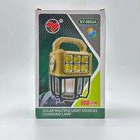 Nouvelle lampe de camping solaire LED transfrontalière portable multifonction pour extérieur, lampe de tente, batterie externe, interrupteur manuel, autonomie de 999 heures