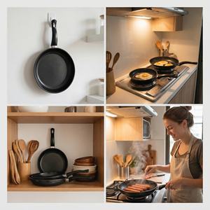 Poêle à frire antiadhésive en pierre de Maifan, en fonte, avec poignée ergonomique, idéale pour les œufs, les crêpes, les steaks et la cuisson quotidienne à la maison - Product Image 6