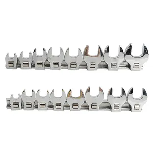 8Pcs 3/8 Polegadas Drive Crowfoot Wrench Set 10-22mm Metric Chrome Plated Corvo Pé Metric Ou Imperial Chaves Set