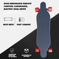 Skateboard Électrique Tout-Terrain Pas Cher, E-Skateboard Longboard Électrique Haute Vitesse en Érable pour Adultes