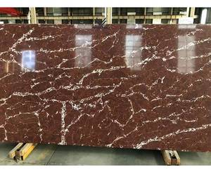 Cao cấp sang trọng màu đỏ <span class=keywords><strong>Quartz</strong></span> slab 20/30 mét độ bóng cao chống trầy xước nhà bếp Bàn phòng tắm Vanity Tops tường sàn bảng - Product Image 1
