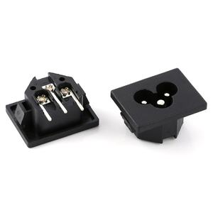 Prise mâle AC-033B, 3 broches, montage sur panneau IEC, entrée d'alimentation 6A, contact en cuivre, prise secteur AC - Product Image 4