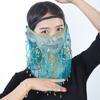 Voile de Danse Orientale pour Femme Jh393, Perles et Chiffon, Taille Unique, pour Spectacle, 100% Polyester, OEM