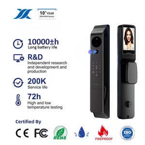 Kore Peephole dijital kamera ile biyometrik kapı kilidi alüminyum alaşım ahşap kapı Wifi/BT App parmak izi kilidi ev güvenlik için - Product Image 1