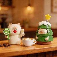 Figurine mystère en boîte surprise, chat miniature, marionnette à doigt, jouet en résine, petite figurine mignonne, ornement de bureau, cadeau, vente en gros, personnalisable
