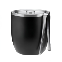 Seau à glace en acier inoxydable noir pour bar de fête, prix d'usine, avec logo personnalisé