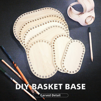 Base ovale en bois naturel non fini, écologique, légère et robuste, avec trous pré-percés pour paniers de rangement DIY en crochet et tissage, et artisanat.