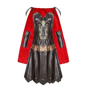 <span class=keywords><strong>Disfraz</strong></span> de gladiador romano sexy para <span class=keywords><strong>mujer</strong></span> Halloween Warrior Lady Adult Fancy Dress con capa - Product Image 5